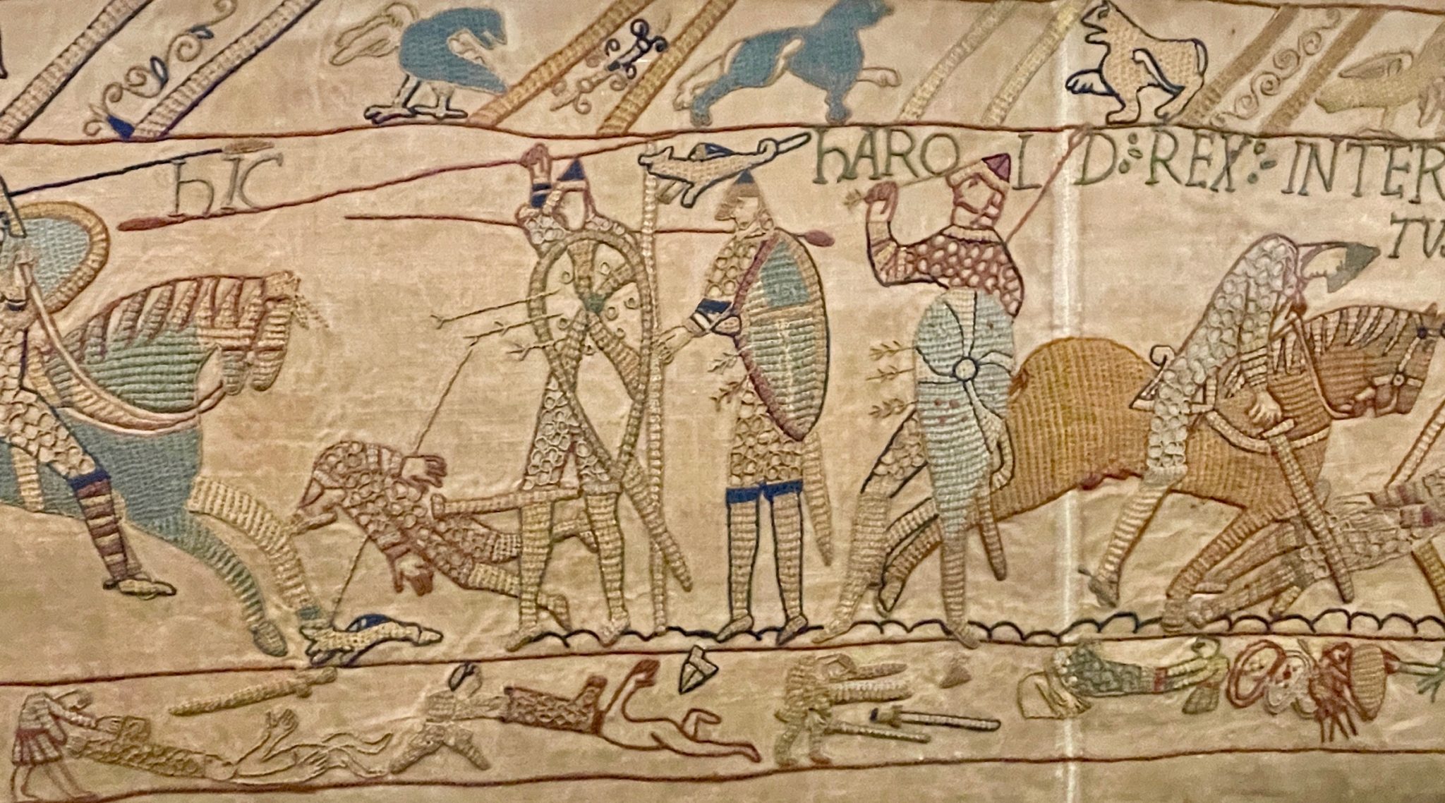 Detail of the Bayeux Tapestry showing the Battle of Hastings
